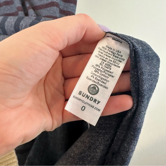 Sundry Racerback Stripe Dress Maxi Length Gray Blue Size XS (Sundry 0) - Picture 6 of 7